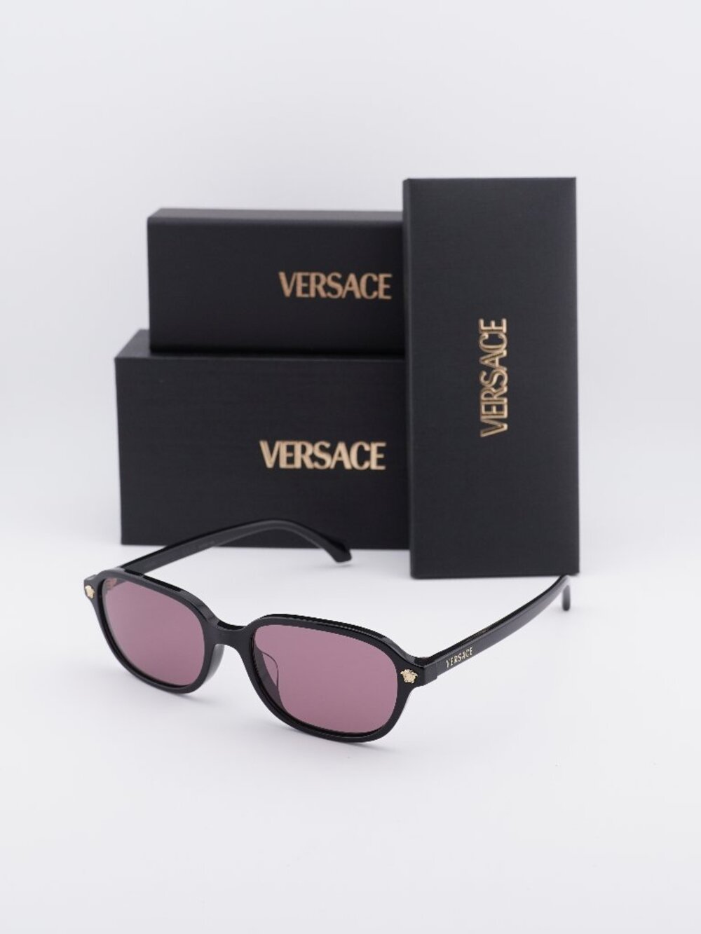 Versace VE4514D GB1/1A Rectangle Sunglasses – Black / Purple